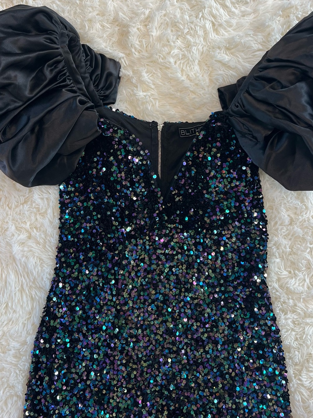 BLITHE Black Sequin Mini Dress - Picture 3 of 8